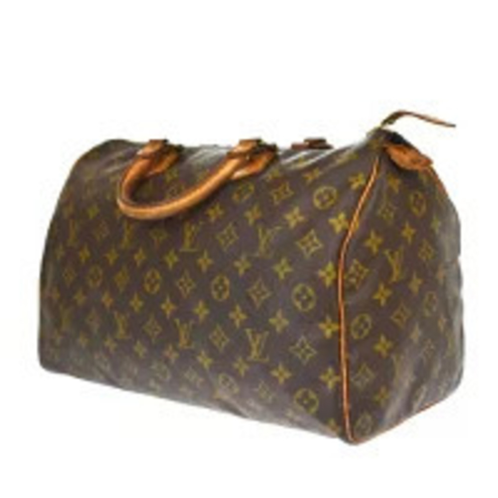 Louis Vuitton Leather Boston Speedy Handbag Monogram Brown